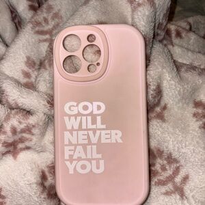 SHEIN Pink Phone Case with Motivational Message